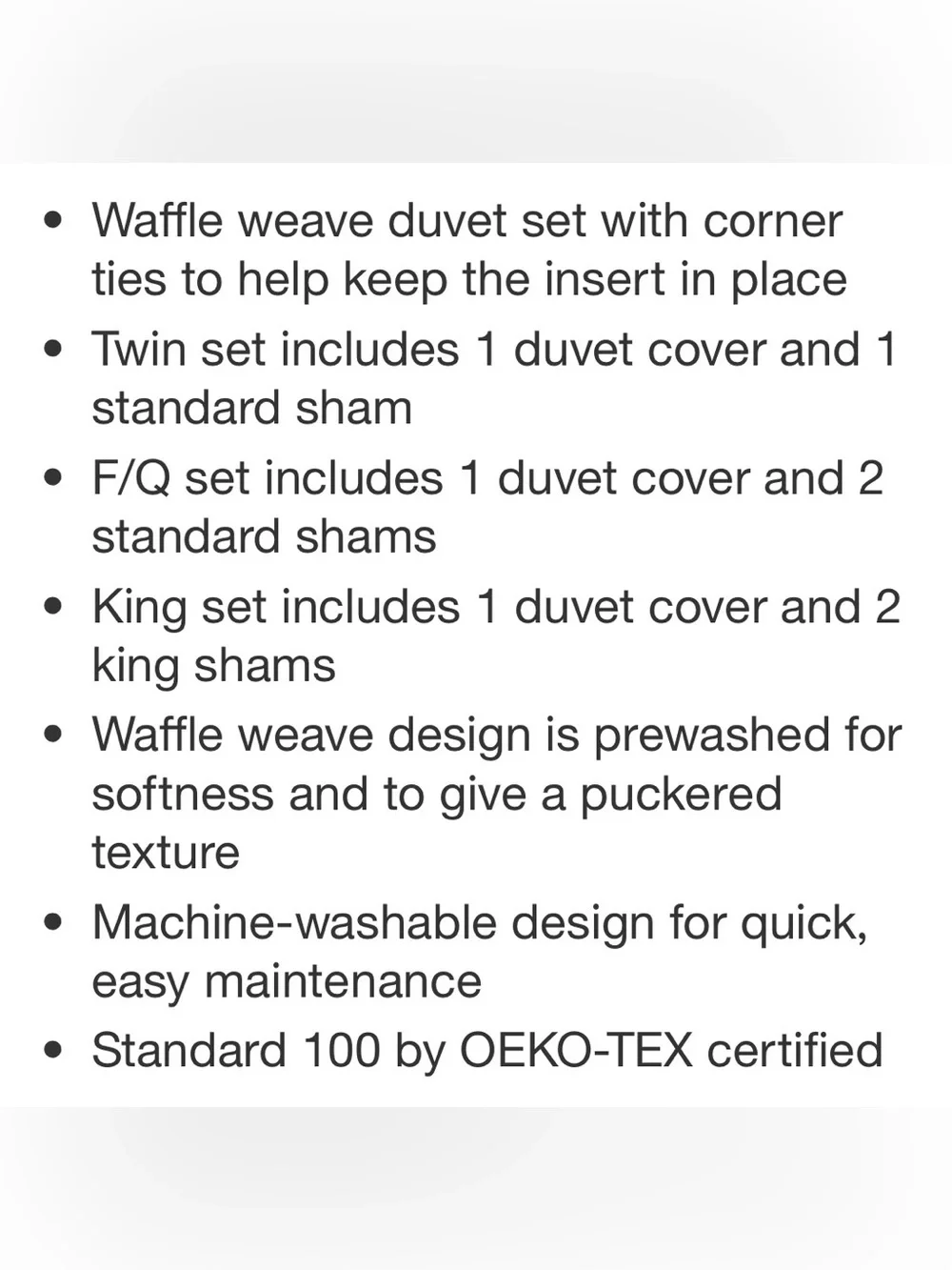 Threshold Washed Waffle Weave Duvet & Sham Set King Size 3 Piece Set